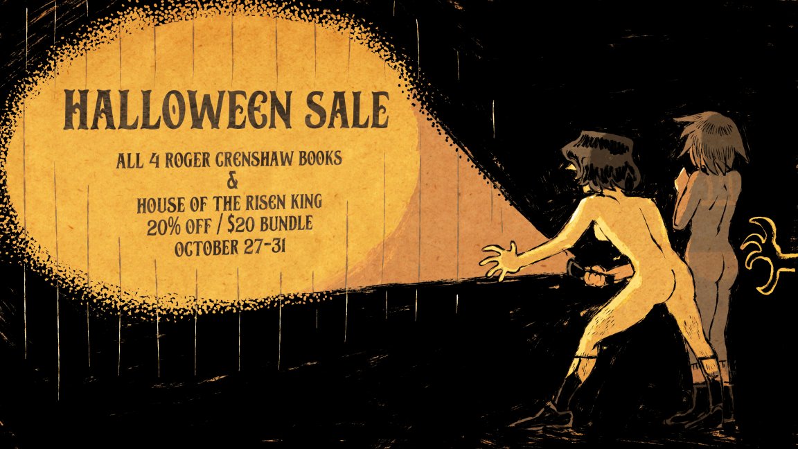 taylor_titmouse's tweet photo. 👻HALLOWEEN SALE👻
All 4 Roger Crenshaw books + House of the Risen King will be 20% off through Halloween!
Do you like sexy, spooky monsters? Vampires, werewolves, demons and ghosts? Then pick up this bundle today!
https://t.co/UQNgrX4sJX https://t.co/MaWhm6rVY2