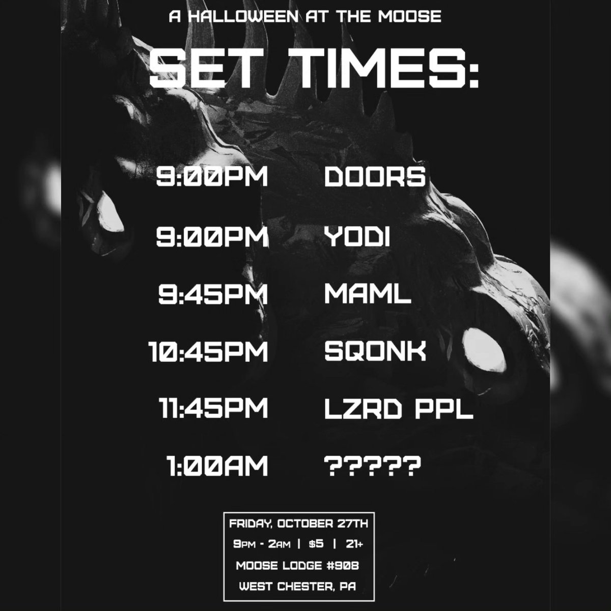 🎃 set times tonight 🎃