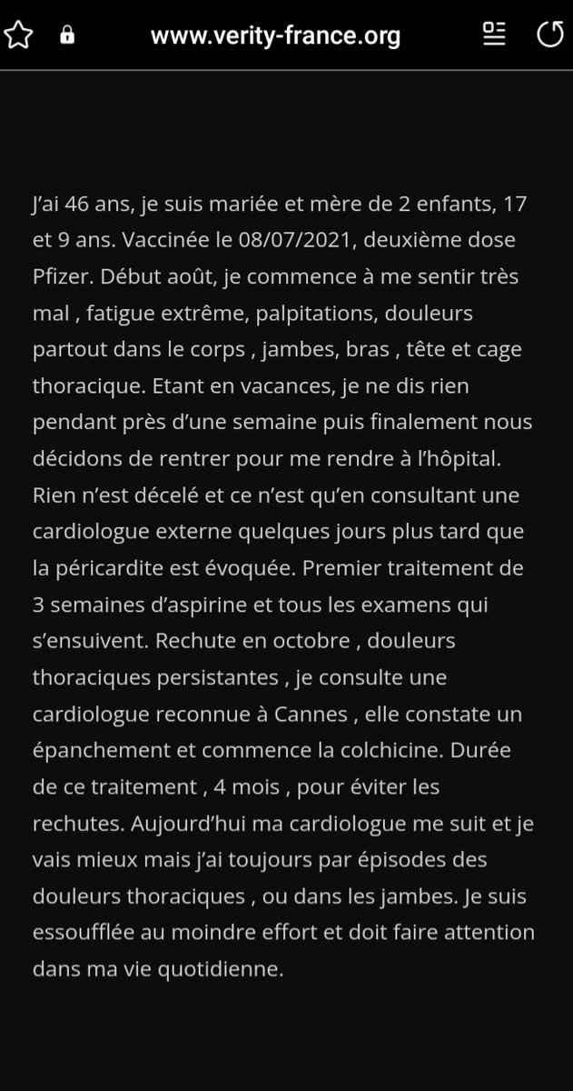 SofiaBasa80's tweet photo. Emmanuelle, 46 ans, victime d'une péricardite suite à la 2ème injection #PfizerBioNtech reconnue par @ansm #effetsindésirables #VaccineSideEffects https://t.co/kIJdDRMm4w