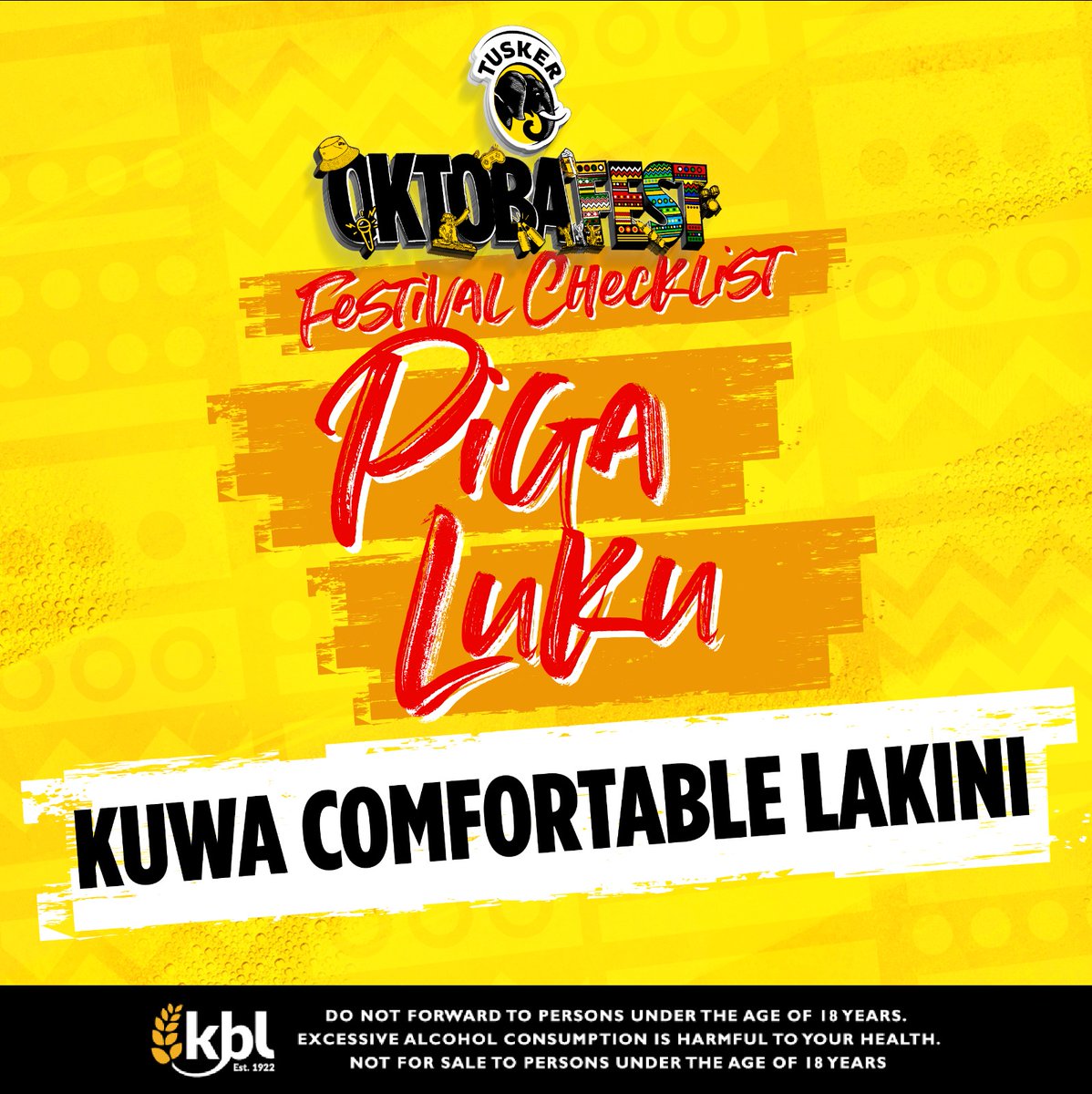MeshackMulonzi's tweet photo. @_rolenje @ionfvckwy umecheki list yako na uko set for event? Get ready to experience the magic of East Africa that happens when we beer together. #ThisIsHowweDo @TuskerLager  #OktobafestEastAfrica #TuskerOktobafest https://t.co/CJpIl4UebH