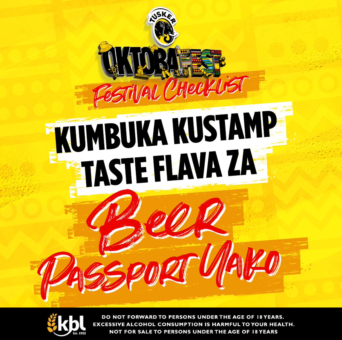MeshackMulonzi's tweet photo. @_rolenje @ionfvckwy umecheki list yako na uko set for event? Get ready to experience the magic of East Africa that happens when we beer together. #ThisIsHowweDo @TuskerLager  #OktobafestEastAfrica #TuskerOktobafest https://t.co/CJpIl4UebH