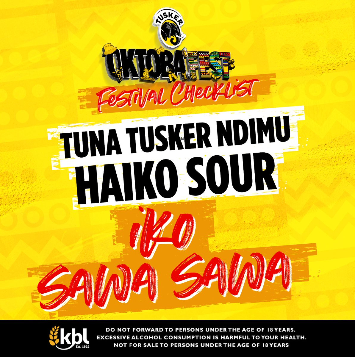 MeshackMulonzi's tweet photo. @_rolenje @ionfvckwy umecheki list yako na uko set for event? Get ready to experience the magic of East Africa that happens when we beer together. #ThisIsHowweDo @TuskerLager  #OktobafestEastAfrica #TuskerOktobafest https://t.co/CJpIl4UebH