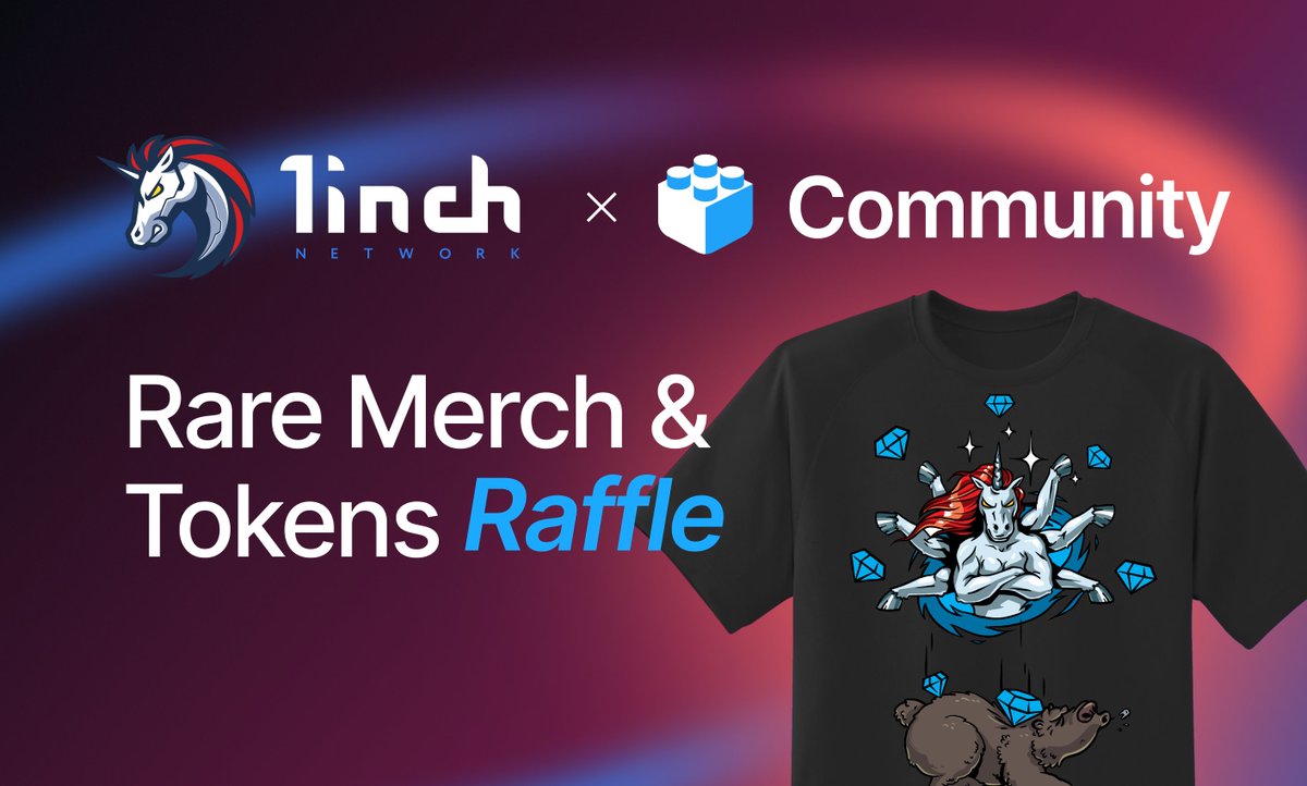 Hey fashion lovers, we've teamed up with the Community App for an exclusive raffle on #Telegram!

Explore #1inch and <a href="/1inchWallet/">1inch Wallet</a>, swap $50+ on <a href="/BNBCHAIN/">BNB Chain</a> and stand a chance to snag one of 50 limited design tees 🎽 &amp; a share of 4,000 $1INCH tokens!

Hop in: t.me/community_bot/…