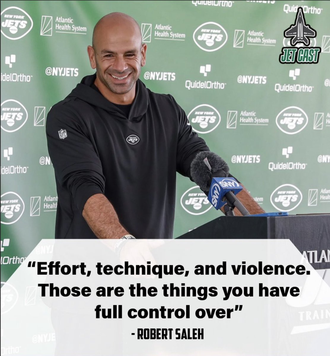 JetCastPod's tweet photo. Robert Saleh On The Jets ๐ฅ #TakeFlight #Jets #JetCastNation https://t.co/C1KjVrlTic