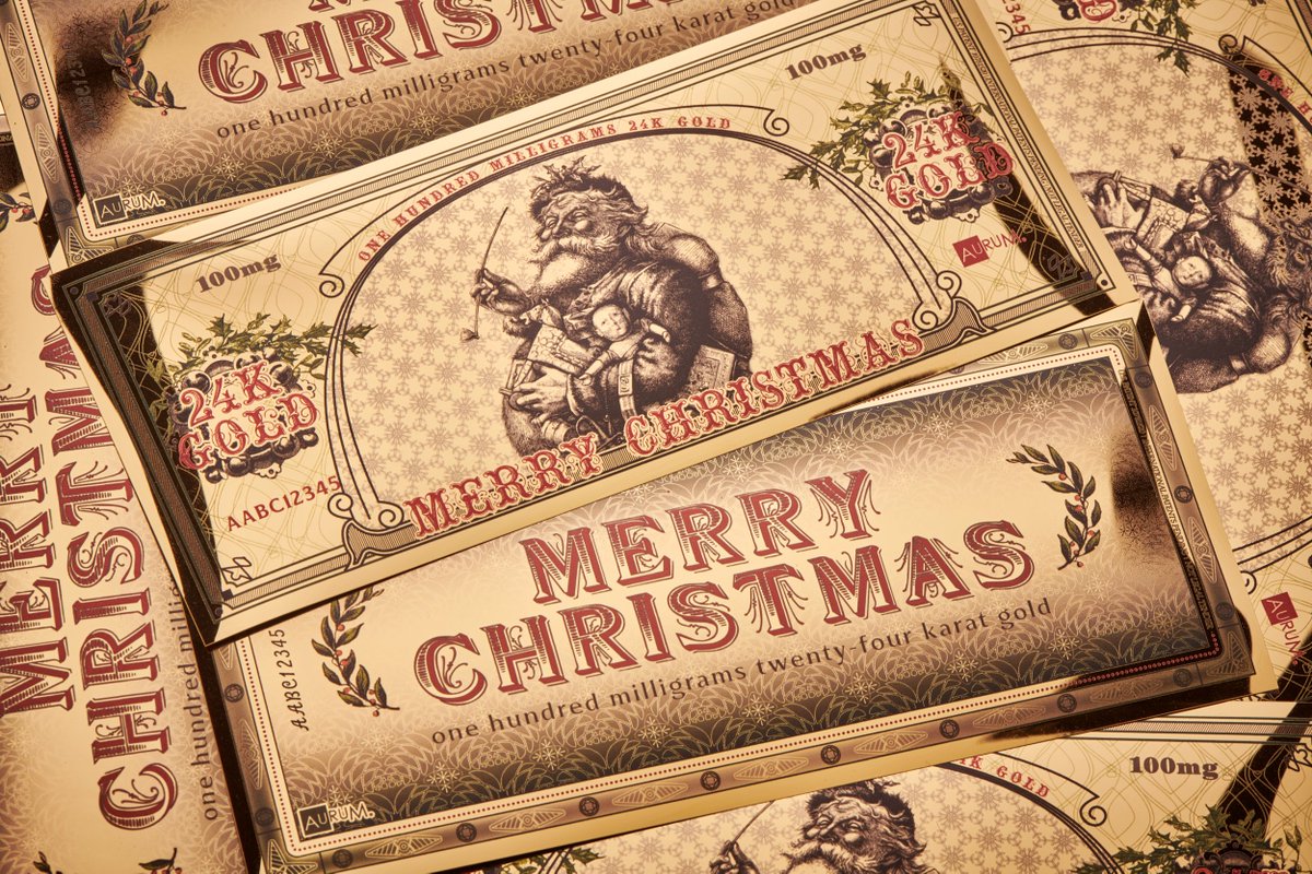 Our Santa Bucks and Merry Christmas Aurum® bills are available on our website.  

Shop our store. bit.ly/3J0Sh1m 

Sign up for our newsletter to get company news, promotions, and product updates.  bit.ly/45AiSuv 

#gold #aurum #goldbill #holidays #santa