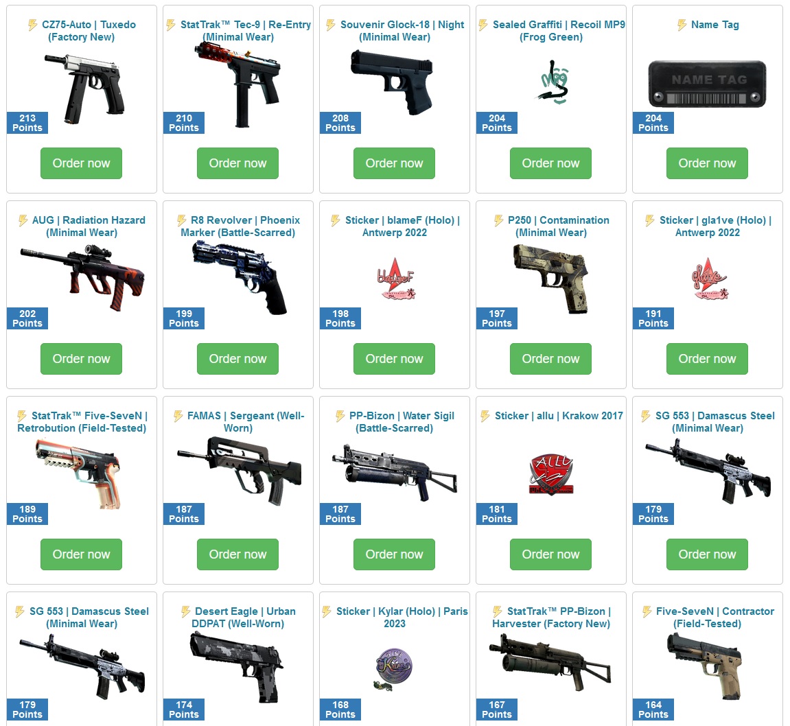 1083 CS2 Skins / CSGO Skins are available for 🔥 INSTANT WITHDRAWALS! 🔥 (INSTANT SKINS)

ONLY ON OUR WEBSITE:

➡ cs2points.com/instant-skins-…

#csgogiveaways #CS2 #CS2Giveaway #CSGO2 #csgoskinsgiveaway