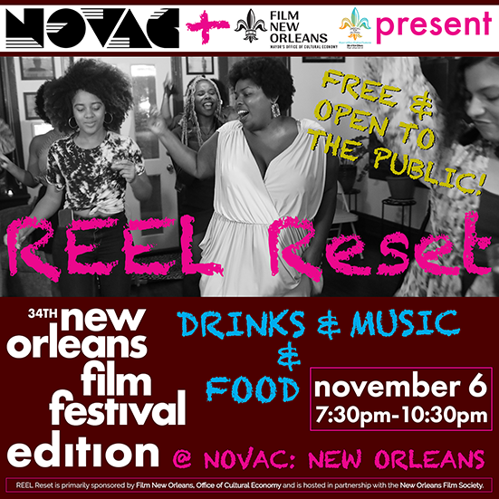 Join us for a FREE evening of films &amp; fun at #NOFF2023 on Mon.,11.06! First, 5:30pm at the CAC for the NOVAC SHOWCASE. Then, at our N.O. space for REEL Reset: NOFF Edition celebrating with food, drinks &amp; music. Showcase: buff.ly/3Qv93tb
REEL Reset: buff.ly/49arcDQ