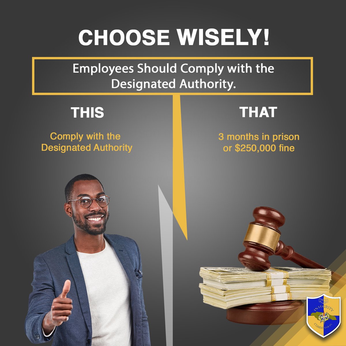 JISNews's tweet image. As an employee, failure to comply with the Designated Authority can lead to serious consequences.

Before you make the decision, it is important to know the weight of your choices.

Make the right choice! Your integrity can shape your future.

#protecteddisclosures