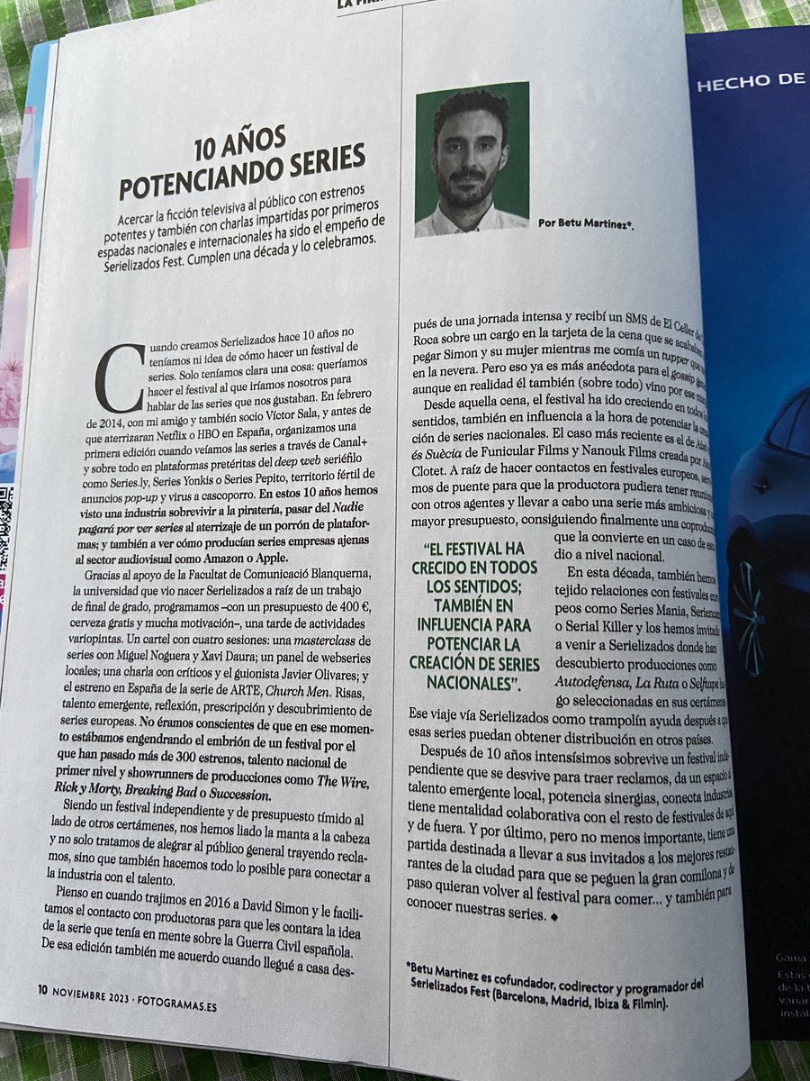 Súper columna (y foto) de <a href="/enbetu/">betu molero</a> en el <a href="/fotogramas_es/">Fotogramas - Cine</a> de noviembre, para celebrar los 10 años de <a href="/SERIELIZADOS/">SERIELIZADOS</a> 👏👏👏👏