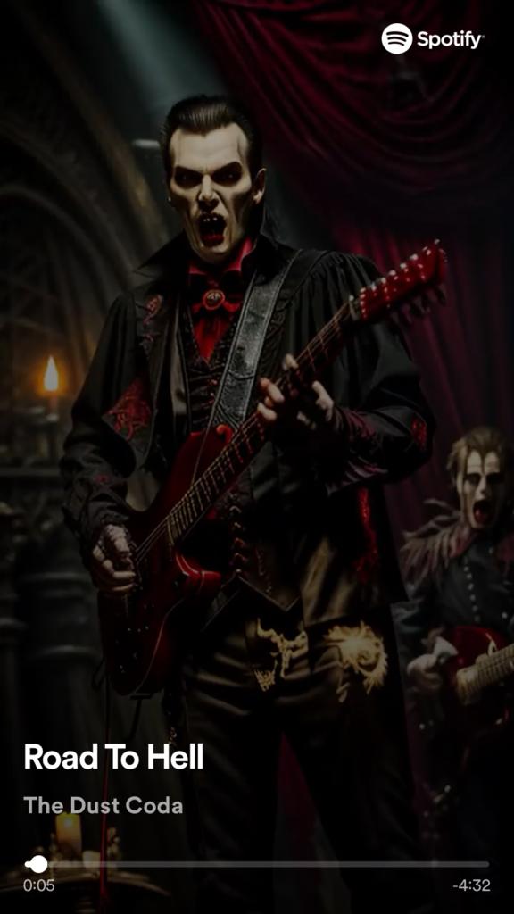 EaracheRecords's tweet photo. Happy Halloween from @TheDustCoda!🎃

Check out their brand new Halloween themed clip by listening to their monster track “Road To Hell” on your phone via @Spotify now.

https://t.co/CfSfj7sqZJ

The road to hell is wide open.😈 https://t.co/1TeM35yVP2