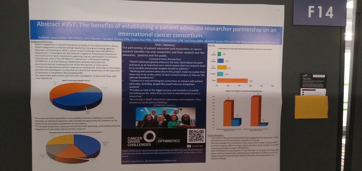 Laura D Porter, MD FASCO (@drlauraporter) on Twitter photo Our posters at #ASCOQLTY23 on the benefits of working with patient advocates <a href="/CancerGrand/">Cancer Grand Challenges</a> <a href="/ASCO/">ASCO</a> <a href="/CR_UK/">Cancer Research UK</a> <a href="/CRUKresearch/">Science and Innovation at Cancer Research UK</a> scan the QR code for more information and find abstract and presentation at #ASCOQLTY23 web site. Proud to represent team OPTIMISTICC. Our posters at #ASCOQLTY23 on the benefits of working with patient advocates <a href="/CancerGrand/">Cancer Grand Challenges</a> <a href="/ASCO/">ASCO</a> <a href="/CR_UK/">Cancer Research UK</a> <a href="/CRUKresearch/">Science and Innovation at Cancer Research UK</a> scan the QR code for more information and find abstract and presentation at #ASCOQLTY23 web site. Proud to represent team OPTIMISTICC.