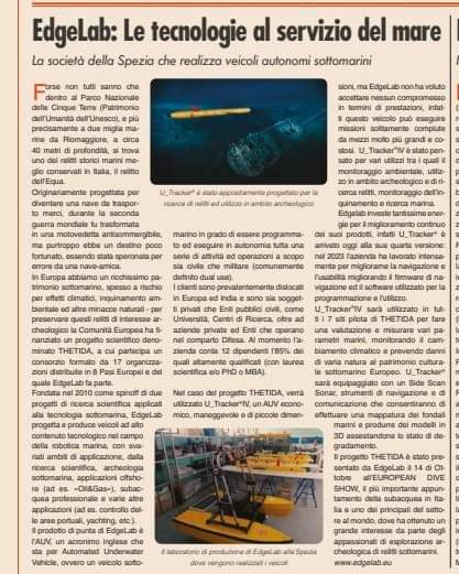 Uscito il 26. 10 su #Sole24ore Speciale #BLUEECONOMY - Realtà Eccellenti
#marinetechnology #sustainabilitygoals #AUV 
#marineengineering #marinetechnology 
#SubmarineTechnology #underwater #subsea 
#autonomousunderwatervehicles
#sustainabilitymatters #sustainabilityeducation