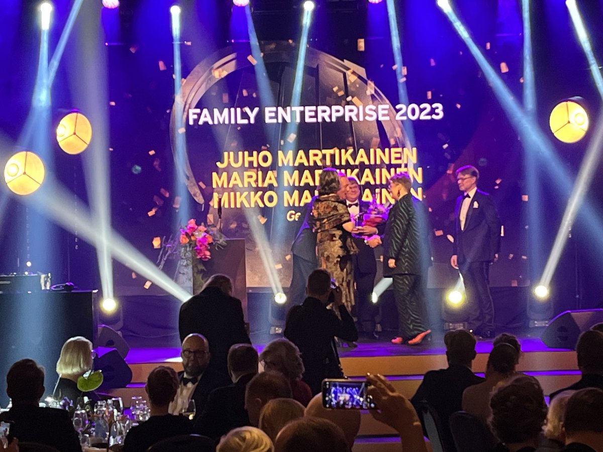 Vuoden 2023 Family Enterprise Genelec lavalla. Onnea Juho, Maria ja Mikko Martikainen!
EY Entrepreneur Of The Year - yrittäjäjuhla parhaimmillaan.