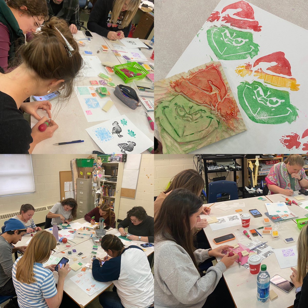 We just had a very productive stamp making workshop on ATA conference day. Look at the amazing stamps those teachers carved! 👍👍👍<a href="/HRCE_NS/">Halifax Regional Centre for Education</a> <a href="/HRCEFineArts/">HRCEFineArts</a> <a href="/NSTeachersUnion/">NS Teachers Union</a>