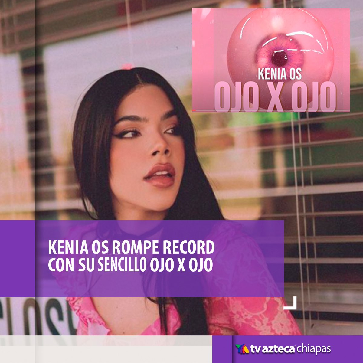 TVAztecaChiapas's tweet photo. ¡Kenia Os nos continúa sorprendiendo! 🎶🔥 Su nuevo sencillo 'Ojo x Ojo' sigue rompiendo récords con su música. ¡No te lo puedes perder! 🎧🚀 #Kenia
Entérate de los detalles en 👇
https://t.co/2tHNkmMwux
#OjoXOjo #NuevaMúsica
#aztecachiapas #aztecanoticas #keninis #KeniaOs #kenia