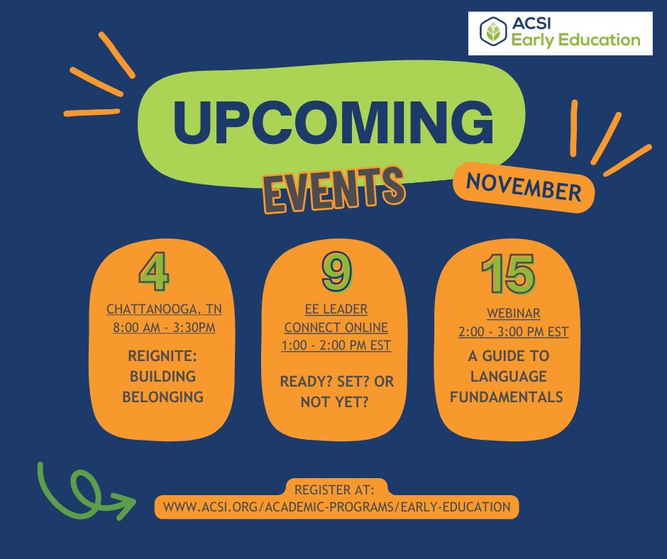pennconsulting's tweet photo. October is flying by! Be sure to mark your calendar and make plans to join us in November for exciting professional development opportunities that will assist in growing your passion for leading and teaching young children! https://t.co/1MW2brXV7z