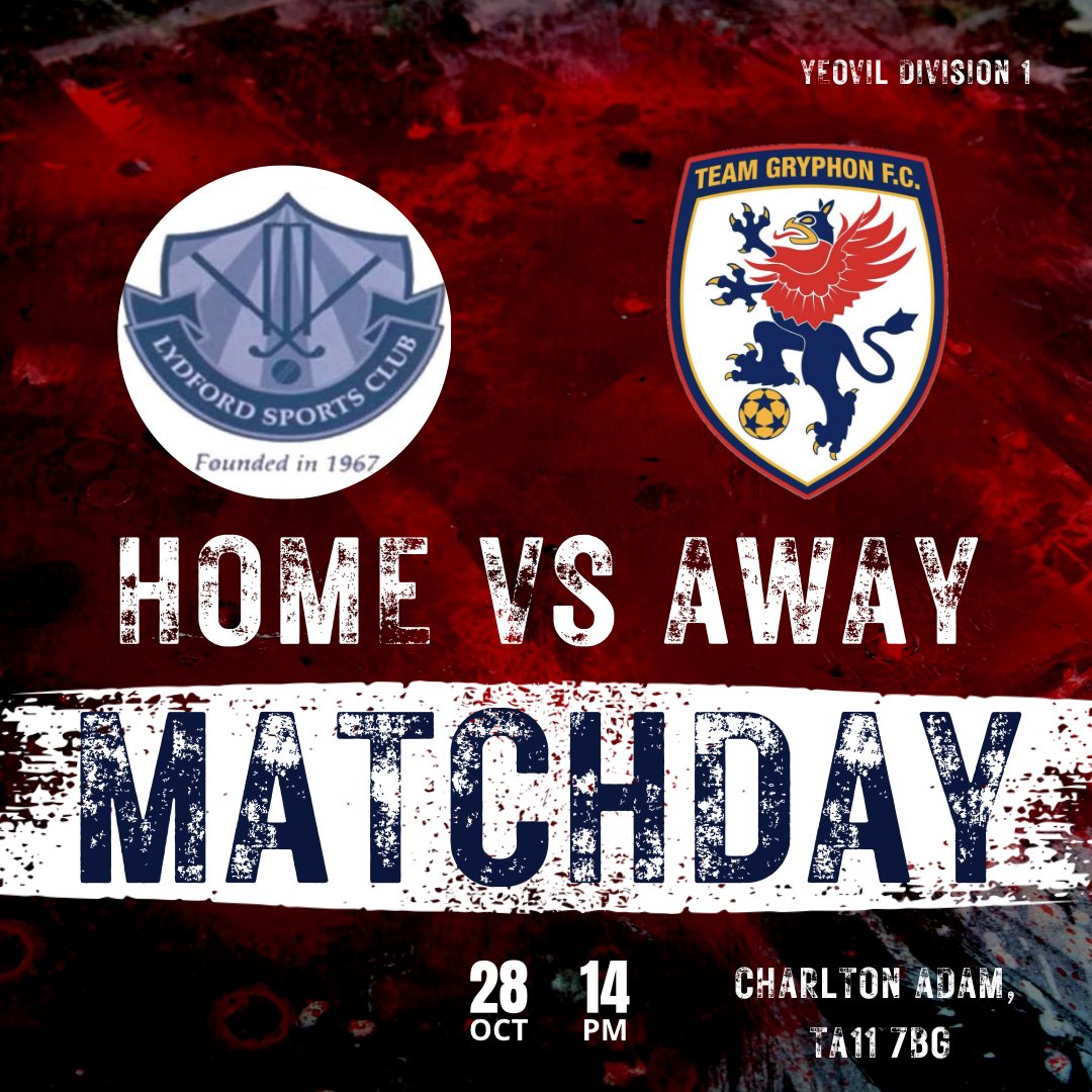 • NEXT UP •

No game for our first team.

Our res travel away to Charlton Adam where we face Lydford in the first ever game between both sides!

#TG
#GrassrootsFootball