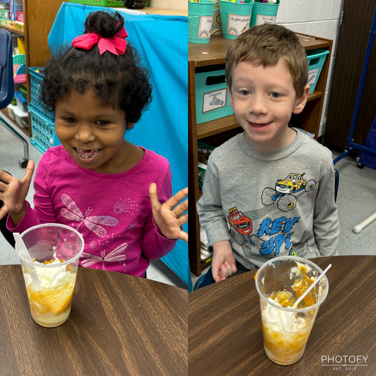 MissScott31's tweet photo. We made no bake pumpkin pie and explored inside pumpkins today! 🎃 #RESBelieves #ElevateStafford @RockhillES https://t.co/869jPEMUvz