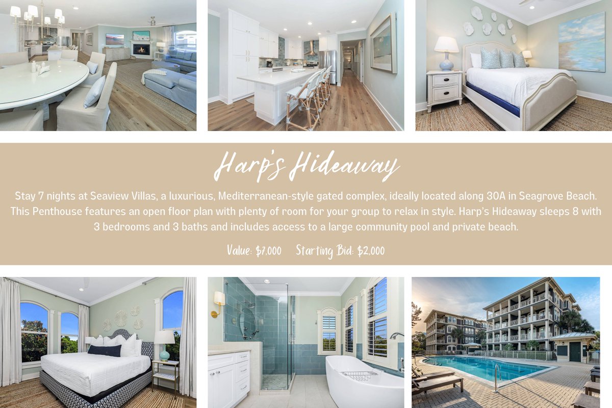 HomeforHealing's tweet photo. 📷 Home for Healing Live Auction Exclusive: Seagrove Beach Getaway! 📷📷

Are  you ready for an unforgettable vacation in paradise? Home for Healing  is thrilled to present an incredible opportunity to escape to Seagrove  Beach, Florida! https://t.co/l0SYNdgeGs