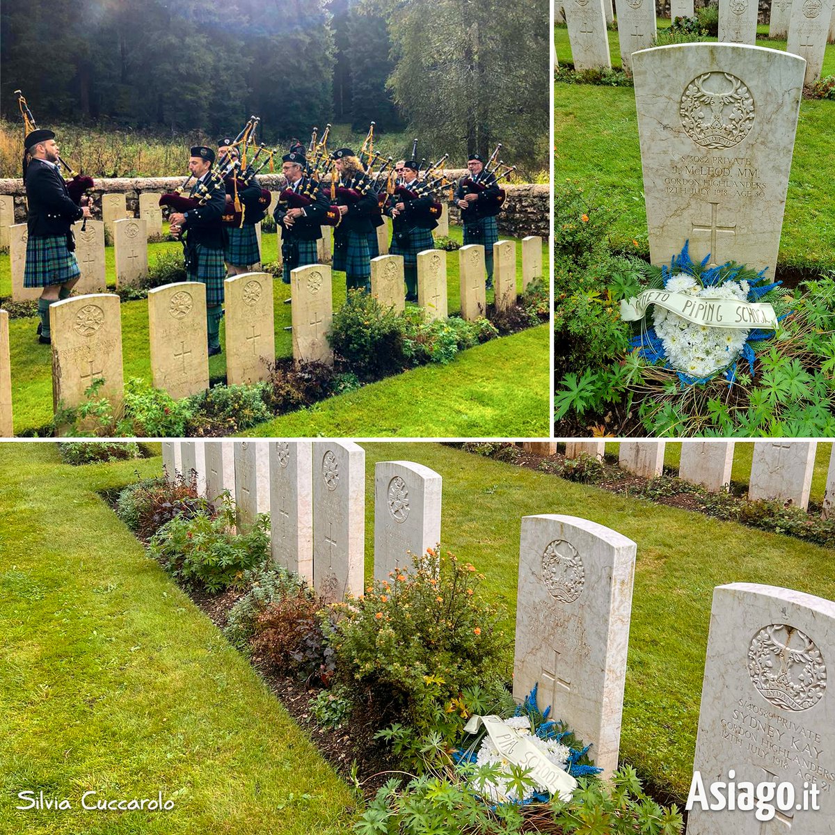 AsiagoIt's tweet photo. Sabato i musicisti della Veneto Piping School, banda di #cornamuse scozzesi, hanno reso omaggio, presso il #cimitero inglese del #Barenthal, alla tomba di un esponente di https://t.co/vSNnrbBJYl Leod, oltre che a tutti i caduti della #grandeguerra. 🙏

#Asiagoit https://t.co/D4ryFAuRUK