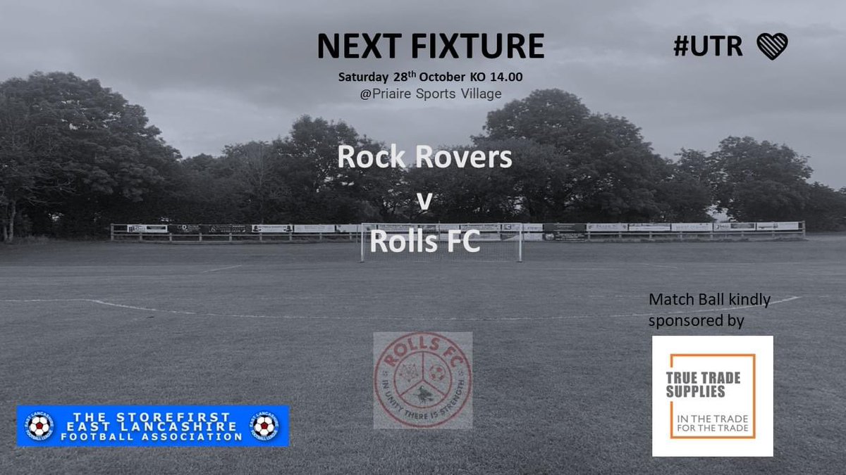 📣 Exciting Weekend Alert! 🎉 Join us for a thrilling weekend of football action at our club, first up: 🥅 1st Team vs. @Rock_roversFC ⏰ Kickoff: 14.00 Match Ball Sponsor True Trade Supplies All support welcome 🙌⚽ #FootballWeekend #SupportLocalFootbal