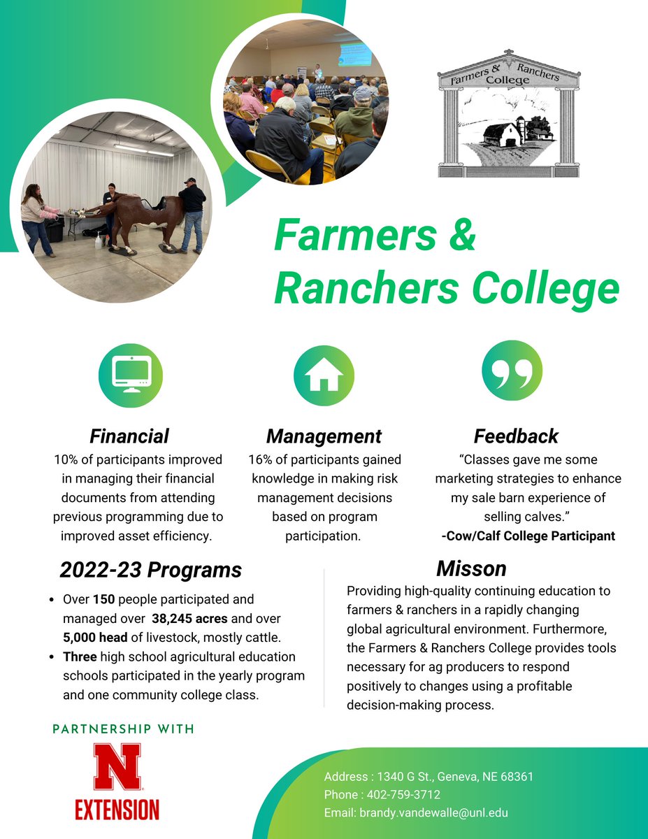 Farmers & Ranchers College (@unlfrcollege) on Twitter photo Thankful for our sponsors in providing high quality education to our Farmers & Ranchers! <a href="/NESoybeanBoard/">Nebraska Soybean Board</a> <a href="/UNLExtension/">Nebraska Extension</a> Thankful for our sponsors in providing high quality education to our Farmers & Ranchers! <a href="/NESoybeanBoard/">Nebraska Soybean Board</a> <a href="/UNLExtension/">Nebraska Extension</a>