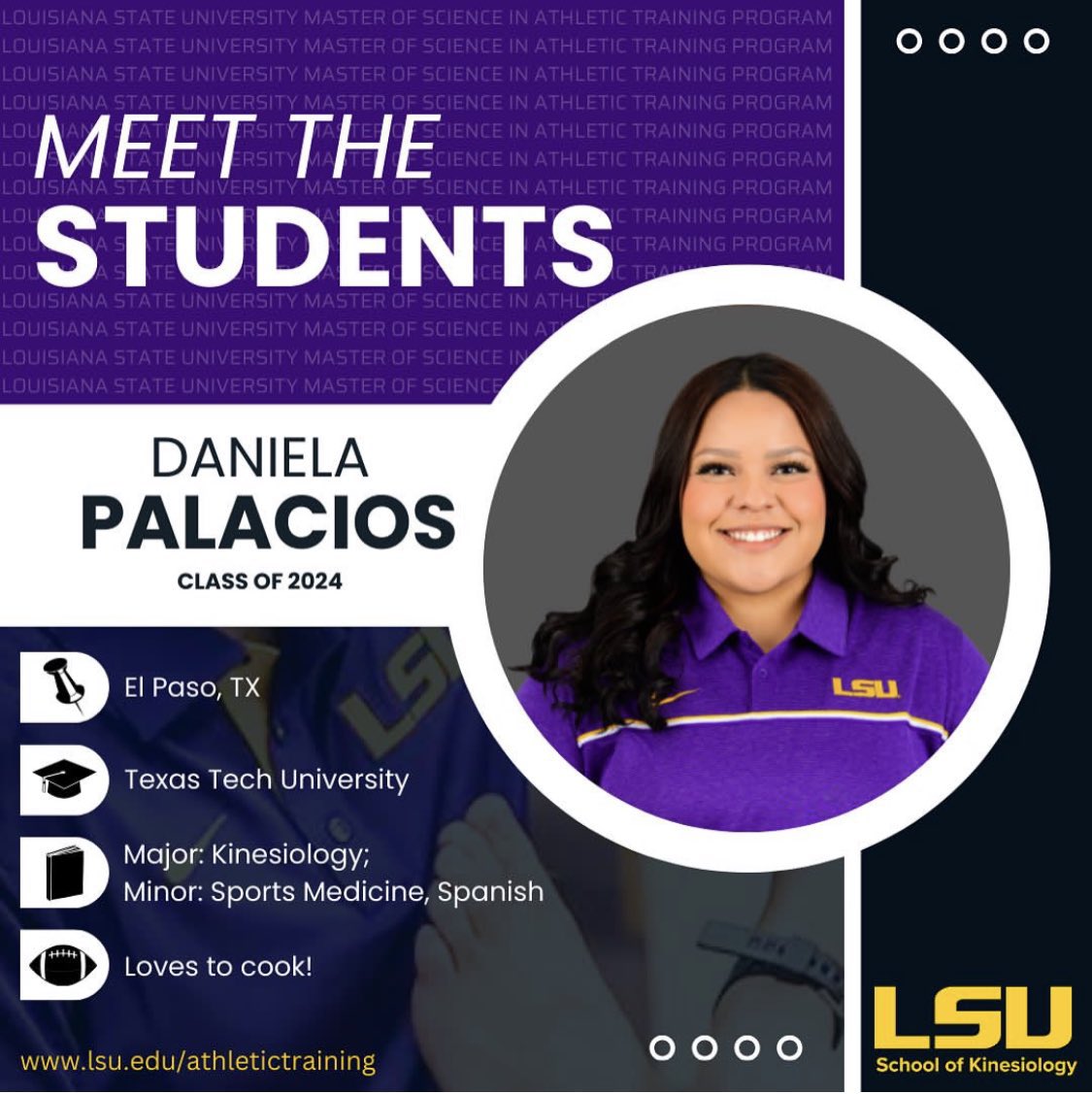 Geaux Daniela! Soon to be Daniela, MAT, ATC, LAT 🐅 #lsutigers <a href="/lalela__/">Daniela 💫</a>