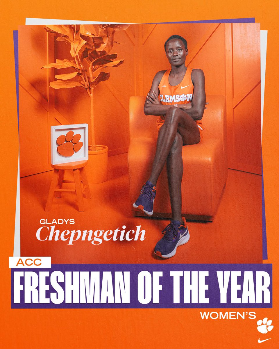 ClemsonTrackXC's tweet photo. HER.

Gladys Chepngetich has been named the ACC Women’s Freshman of the Year and has been tabbed to the 2023 Women’s All-ACC team! 👏 https://t.co/26yjMsI8x8