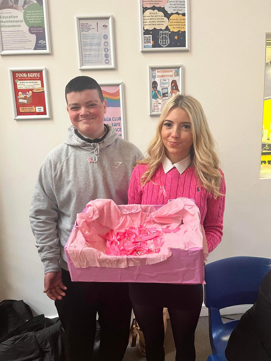 theparkmains's tweet photo. Our S5/6 PDA class have been raising money for Breast Cancer Awareness month. Today we had a Wear it Pink day, bake sale, sold ribbons and badges and did some face painting! Well done 🎀👏🩷 https://t.co/BQmaVlt3bR