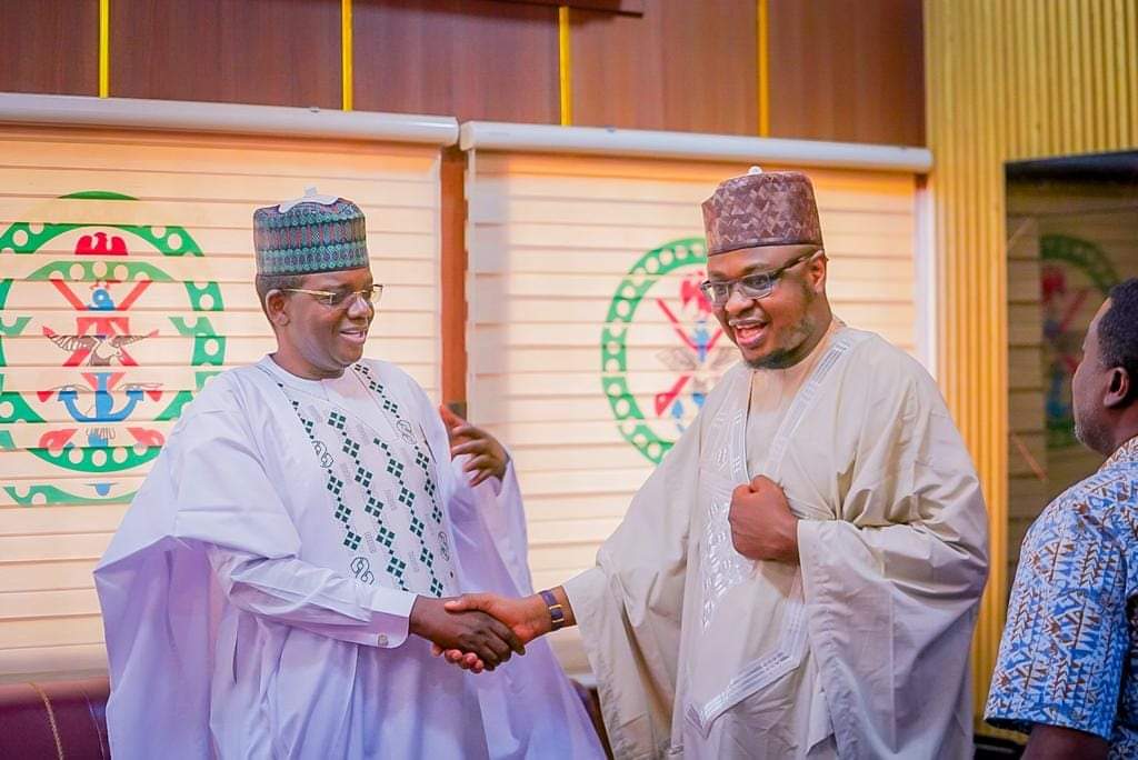 AbdulwaliTahir's tweet photo. The immediate past Minister of Communication and Digital Economy @ProfIsaPantami today visited the Honourable Minister of State for Defence, Dr. Bello Muhammed Matawalle MON in his office at Abuja. https://t.co/oZPSjvM6Dr