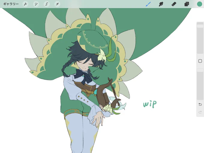 描いてるよ