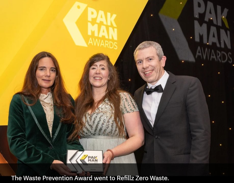 refillz_irl's tweet photo. Delighted to win the 'Waste Prevention' award
@PakmanAwards 2023!!! Thanks so much to all our customers, family &amp; friends for all your support.
@kfmradio @leinsleadernews @k_nationalist
@ThisisiRadio @KildareCoCo @GreensKildare @greenparty_ie @LifeStyleRTE #pakmanawards https://t.co/T63ffuxNWu