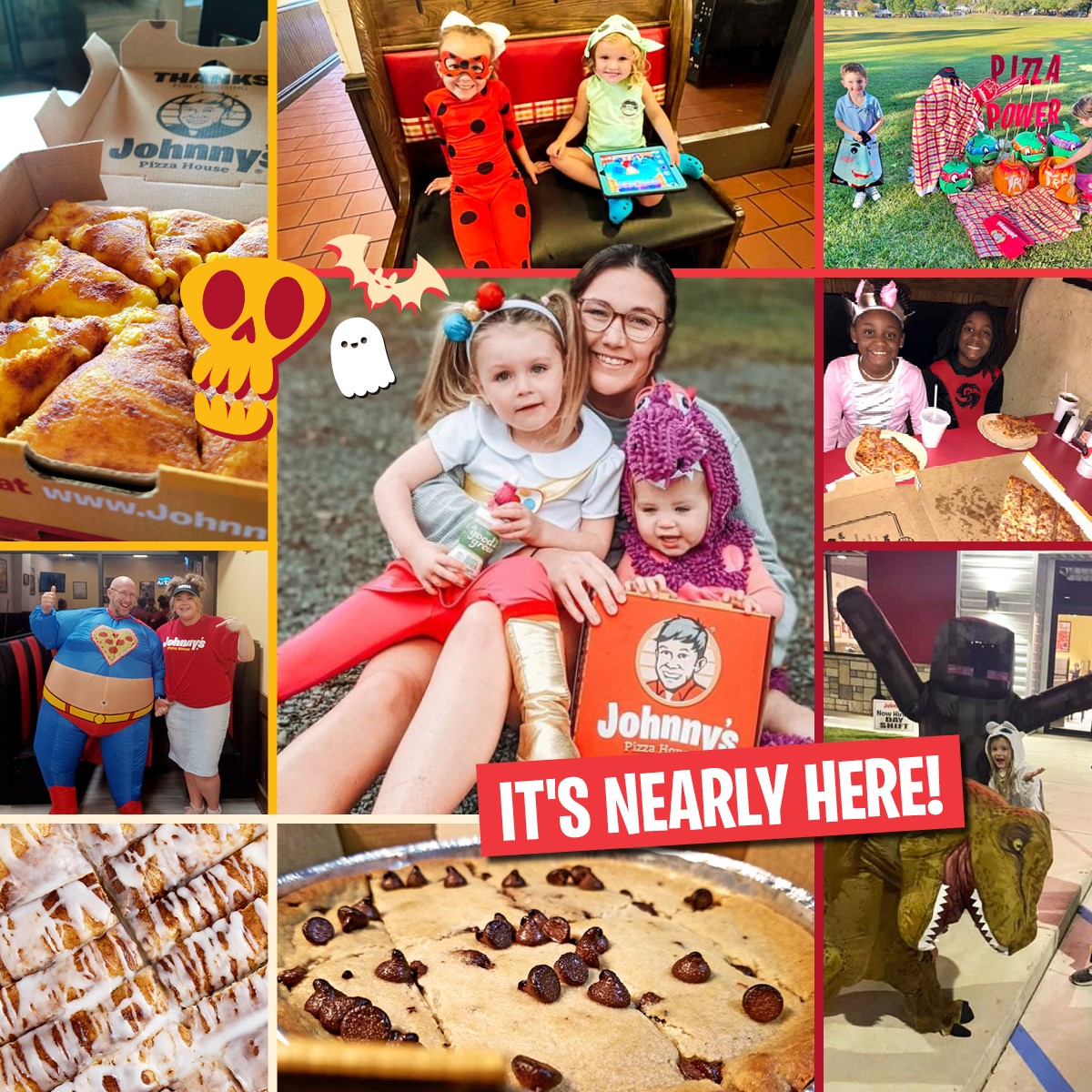 JohnnysPH's tweet image. Pumpkins are carved, trick-or-treaters are seen, the time has nearly come for a happy Halloween. 
Stomachs are growling, a full moon is high, cravings are calling, to Johnny's we fly! 
Savory and sweet, we order a sprawl, on Halloween night, it's treats for all. #sweetsandtreats