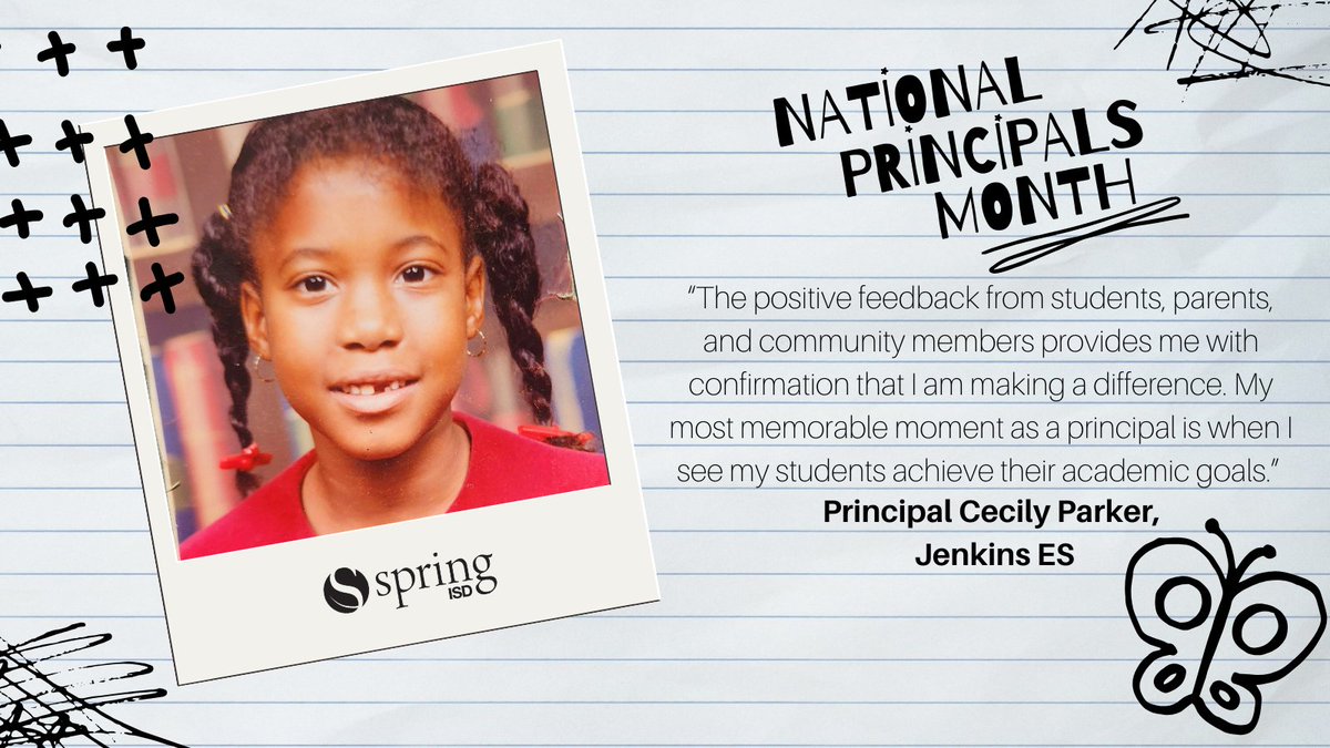 SpringISD's tweet photo. Es el Mes Nacional de los Directores! Did you know that @Jenkins_Jaguars Principal Cecily Parker lived in Barcelona for a short time after college? We're glad she made her way back to the US of A, and joined the team at Jenkins ES! #NationalPrincipalsMonth https://t.co/Cn57Od80x1
