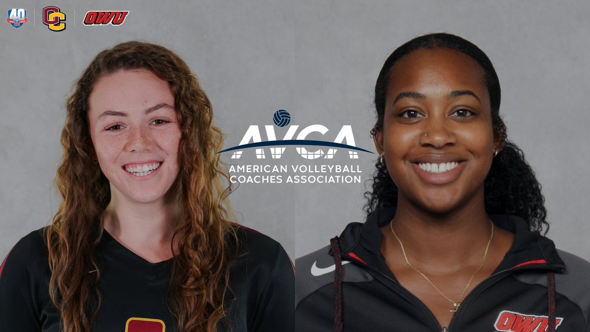 NCAC (@ncac) on Twitter photo .<a href="/OWUSport/">Ohio Wesleyan Sports</a>'s Amaya Smith and <a href="/Yeo_Athletics/">Oberlin Athletics</a>' Taylor Gwynee Selected for <a href="/AVCAVolleyball/">AVCA</a> Awards.
Congratulations Amaya and Taylor!!
#NCACPride | #ncacfamily | #ncacvb
🔗 tinyurl.com/yz99cabj .<a href="/OWUSport/">Ohio Wesleyan Sports</a>'s Amaya Smith and <a href="/Yeo_Athletics/">Oberlin Athletics</a>' Taylor Gwynee Selected for <a href="/AVCAVolleyball/">AVCA</a> Awards.
Congratulations Amaya and Taylor!!
#NCACPride | #ncacfamily | #ncacvb
🔗 tinyurl.com/yz99cabj