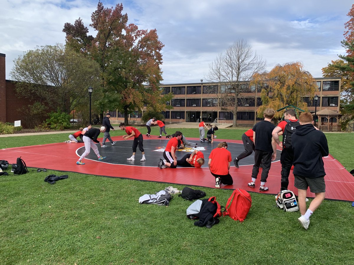 Wrestling taking advantage of beautiful fall day!