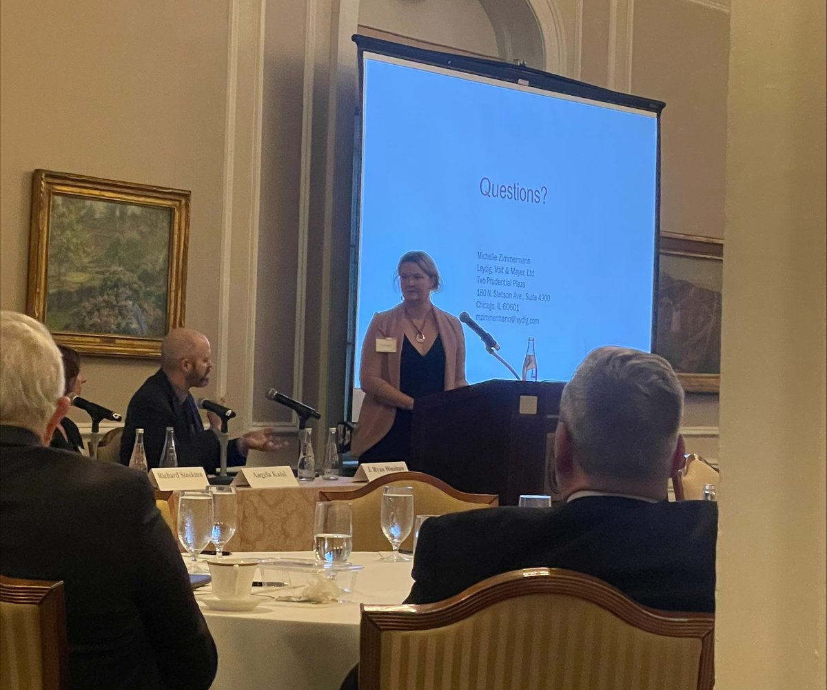 LeydigIP's tweet photo. Michelle Zimmermann of the #Leydig Chicago office participated on the Trademark Panel during the Intellectual Property Law Association of Chicago (IPLAC) Symposium on October 26, 2023.  Michelle discussed the Implications of the Hermes case and NFTs. #IPLAC https://t.co/9JtDBVvF7S