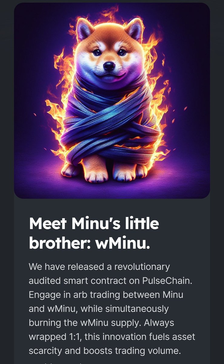 MinuPLS's tweet photo. We have updated the Roadmap on our website https://t.co/iCbeWPQny4
#MegaInu #Minu #PulseChain https://t.co/0fAV9PDUt9