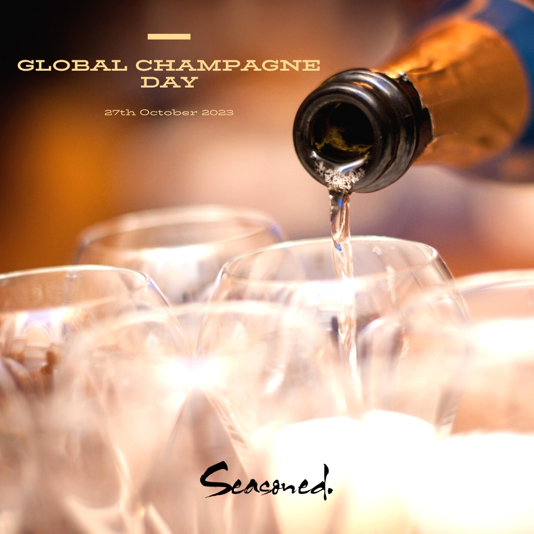 🥂✨ Raise Your Glasses, It's Global Champagne Day! 🌍🍾

Today, we're popping the corks and toasting to the finer things in life because it's Global Champagne Day, and Seasoned is here to make it sparkle even more! 🥂✨

Let's make this Global Champagne Day unforgettable.. 🥂💫