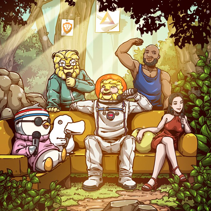BAT_Community's tweet photo. Our weekly 'In the BAT Cave' space will be starting soon. This week with @LucaNetz talking @pudgypenguins toys, NFTs, Walmart, etc.

⏰ Link to space: 👇https://t.co/jyguLLPsX5

Thanks to @9FStudioCompany for this great piece of our team, you nailed it! https://t.co/Cs3SbQmsUI