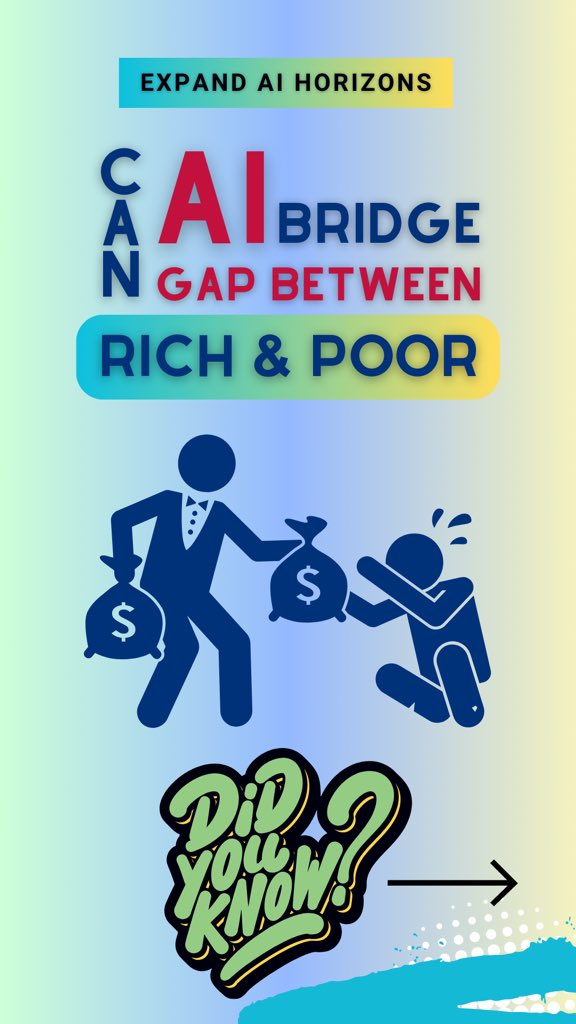 techypreneur's tweet photo. Did you know #artificialintelligence can bridge gap between rich and poor?

WATCH: https://t.co/5aWdY3qBlo

#ai #aifacts #aivideos #inequality #didyouknowfacts #dailyfacts https://t.co/eyGJ3sZq2P