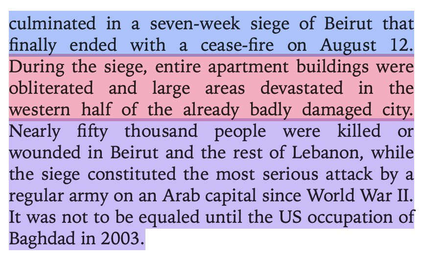 queersocialism's tweet photo. the importance of historical literacy: israeli colonial-imperialists have been using this narrative to justify the bombardment and massacring of entire regions for decades. 

as evidenced by them using it as a pretext for the invasion of lebanon in the early 1980s https://t.co/g8N7OuhmaW