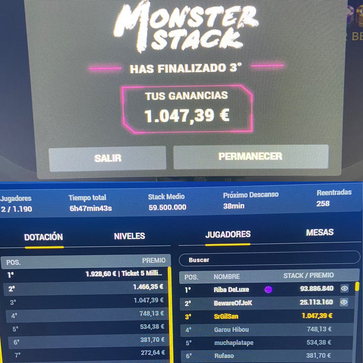 mentopoker's tweet photo. 🐒 ¡Los monetes de dos en dos! 🐒
🏆1.193€ y oro para 'Sumagestad23'
🥉Y bronce + 1047€ para 'Charls89'
📑¡Os recordamos que al acabar el mes y haremos el ranking de pinchazos en @Winamax_Espana!
#GoMento🍌 https://t.co/7ie580g1Am