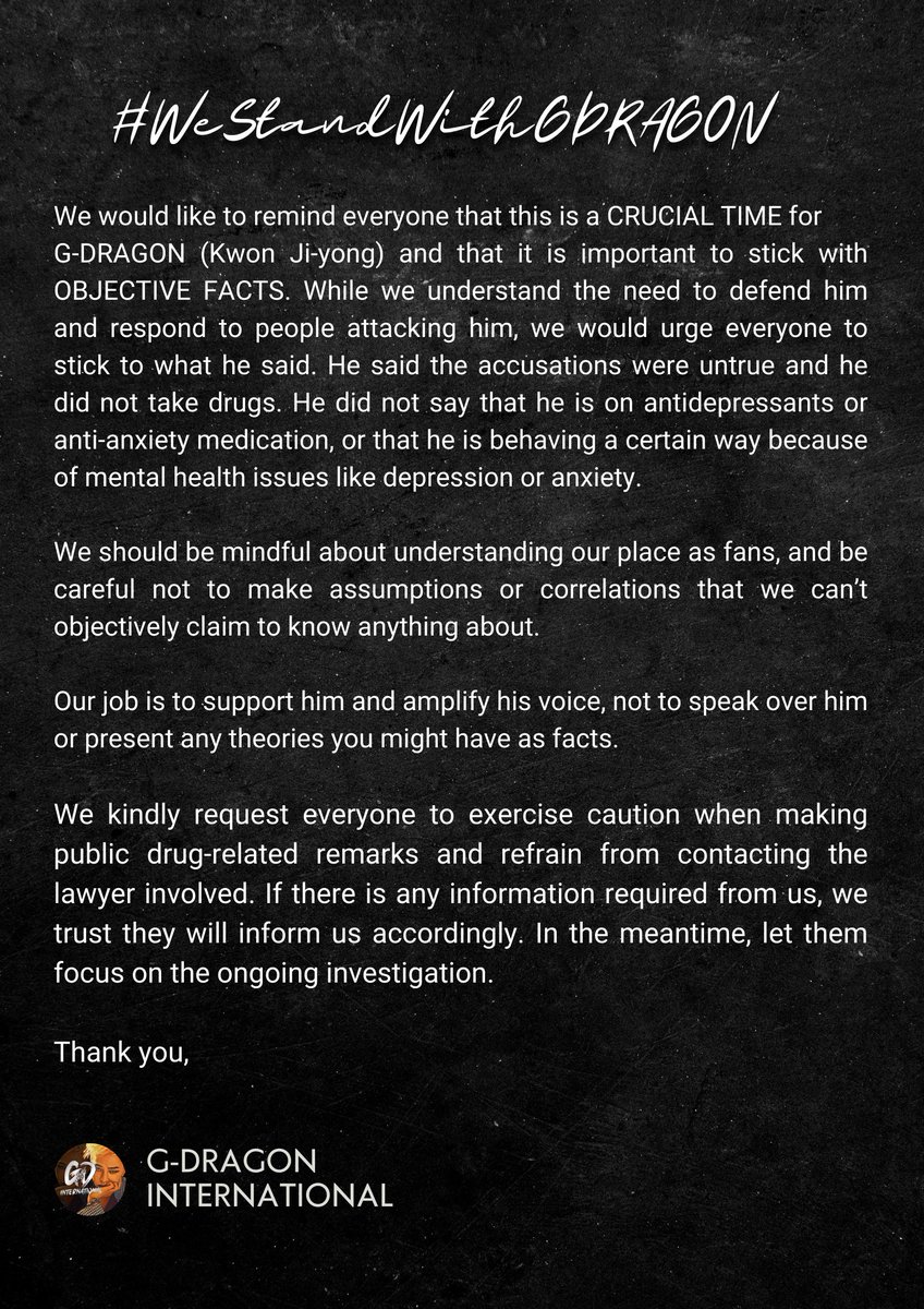 gdragonintl's tweet photo. [REMINDER]

STAY STRONG G-DRAGON 
#WeStandWithGDRAGON
#항상_지드래곤의_곁에_있습니다