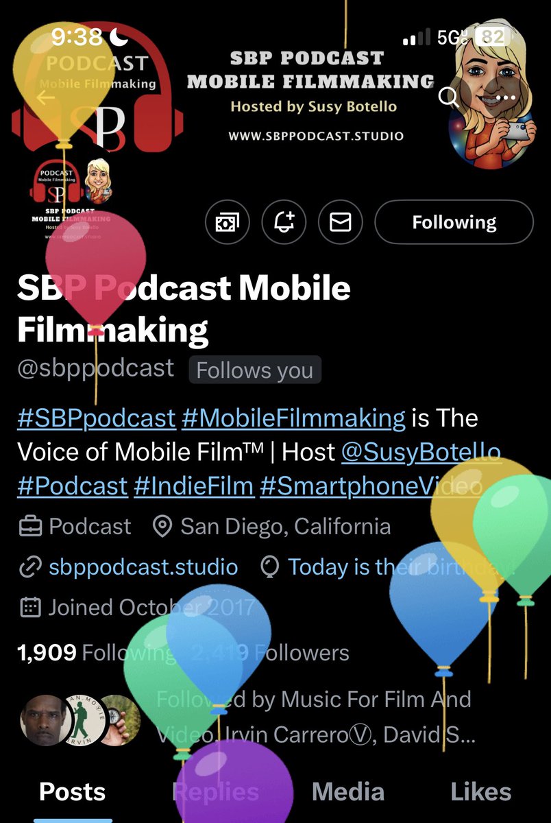 Happy Birthday to @sbppodcast #MobileFilmmaking today! 🎧🎙️✨ sbppodcast.studio #smartphone #indiefilm #podcast