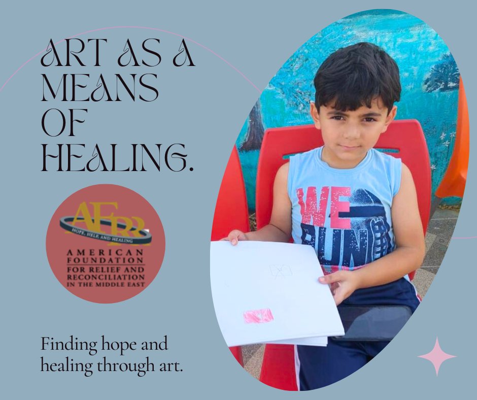 AmericanFRRME's tweet photo. Our #ArtTherapy program at the #OliveTreeCenter, provides a space for #IraqiRefugees to process their experiences, express their emotions & envision a brighter tomorrow. It's a powerful therapeutic outlet that helps mend the wounds of the past & cultivate hope for the future. https://t.co/mLJzouvWRE