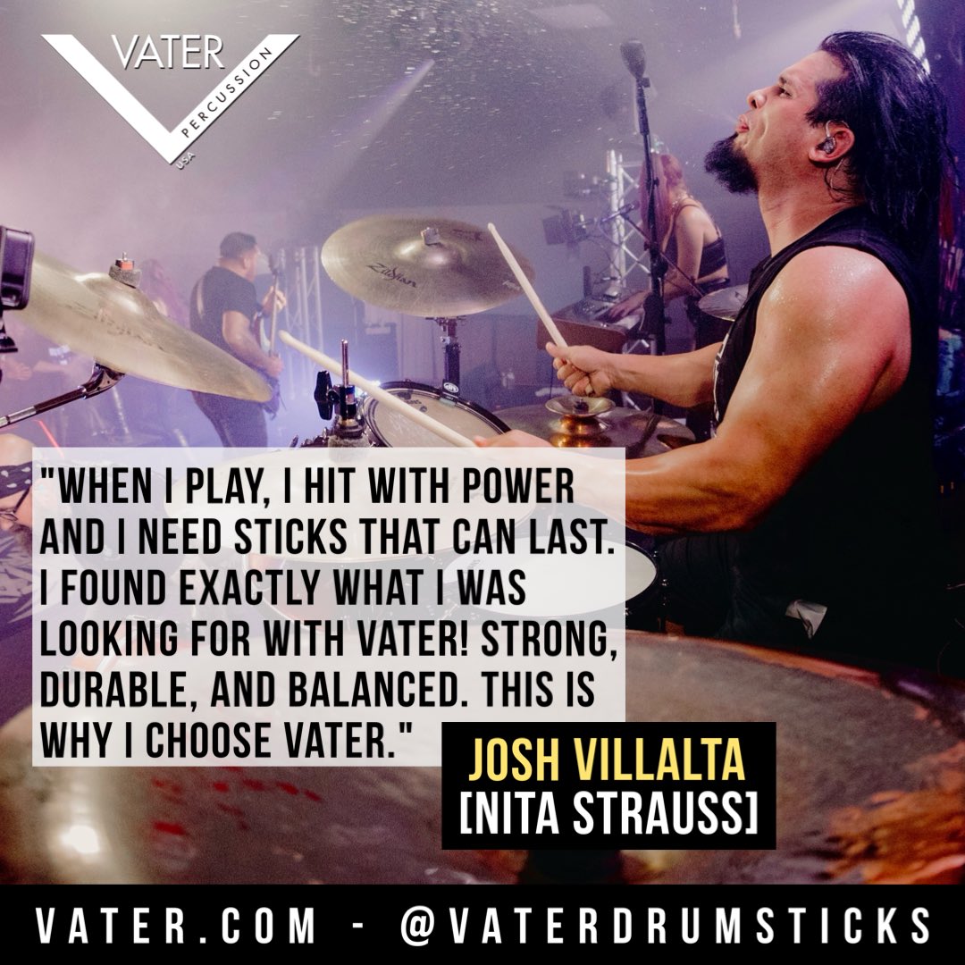 Josh Villalta of @hurricanenita uses the @VaterDrumsticks MV13 model. Technically in our Marching Product range, it is also a great stick to use on drum set with a 2B sized grip and some extra length. Check it out at vater.com/product/142
