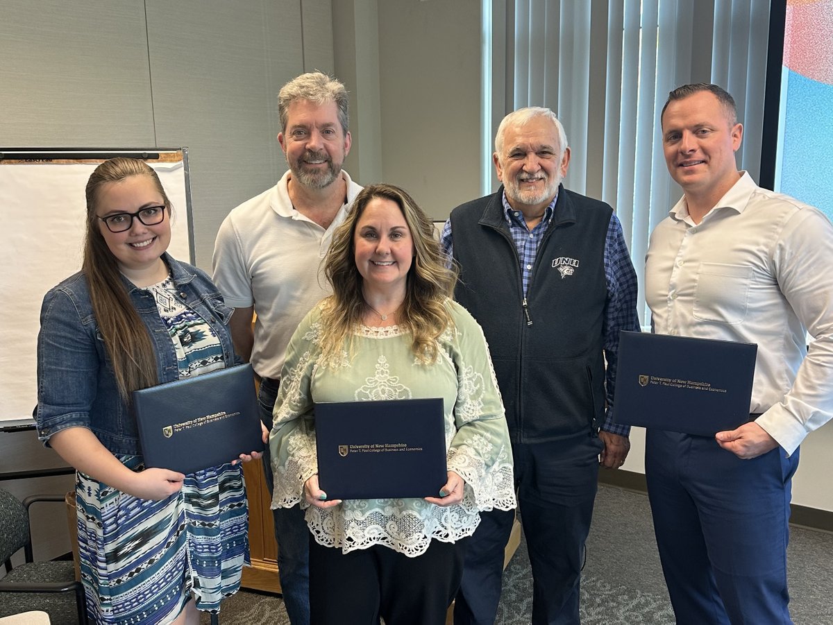 Congrats to Sarah Masters, Kathleen McDonough, and Ben Glover for graduating from the Next Level Leadership course at UNH Peter T. Paul College of Business and Economics. They've gained valuable insights and skills to become visionary leaders. Well done!!