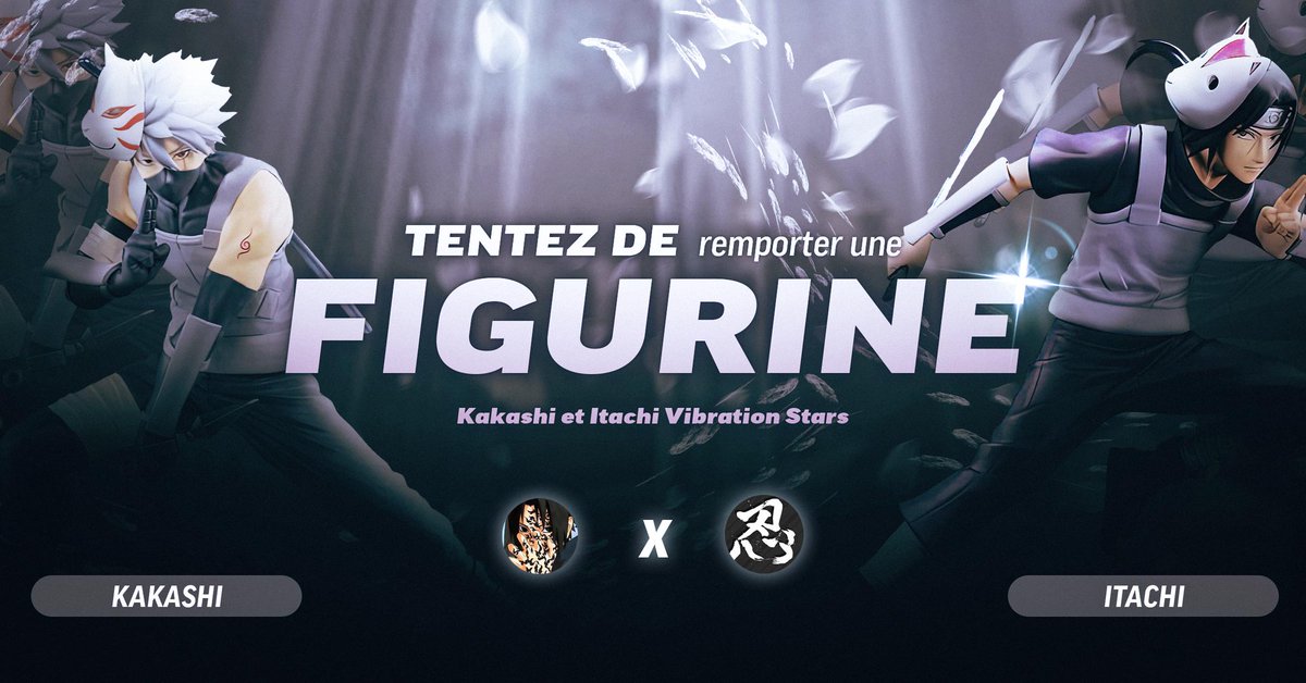 Worllff's tweet photo. CONCOURS 🎁 

Tente de remporter un lot de deux figurines de Kakashi Anbu &amp; Itachi Anbu, elles sont MAGNIFIQUES !

✅Follow @Worllff &amp; @Nin_Nin_Game
💬Tag un ami
🔁 RT ce post

T.A.S le Vendredi 03 Novembre à 20h00 ⏰ https://t.co/LHSV6Lr6cs