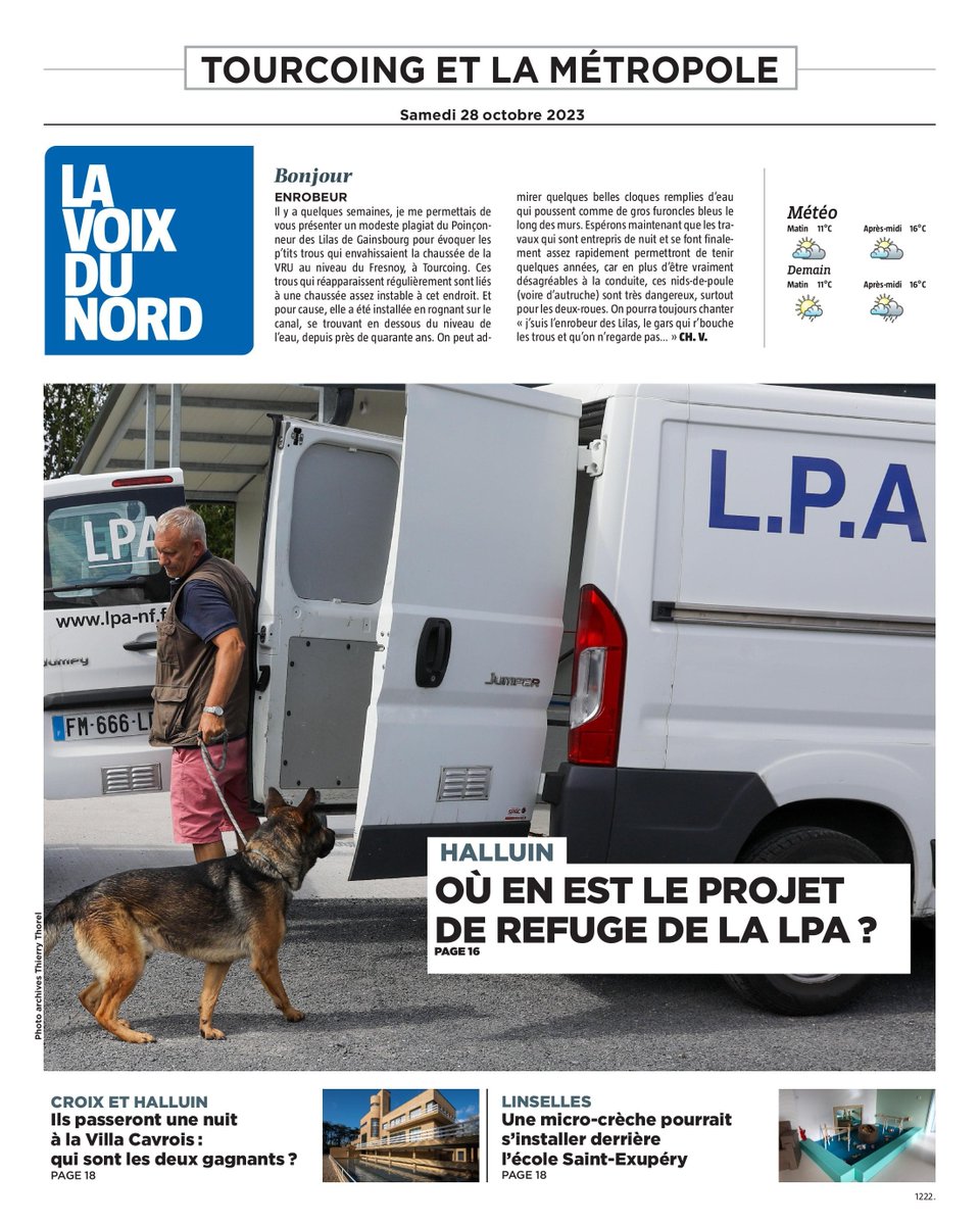 Bonjour. Voici la Une de votre édition de Tourcoing du jour. Pour lire le journal en ligne, suivez le lien : journal.lavoix.com Bonne journée !